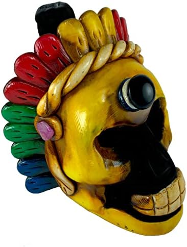 Apito de morte a asteca gritantes autênticos com um penacho colorido feito no México especial para atividades ao ar livre, Halloween,