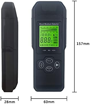 WYFDP Higrômetros Medidor de umidade Medidor de umidade Materiais de umidade Materiais de construção Detecção de temperatura ambiente com LCD Display