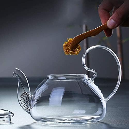 Tule de chaleira elegante de vidro, suco de chá resistente ao calor, suco de chá de chá portátil infusador portátil Conjunto para