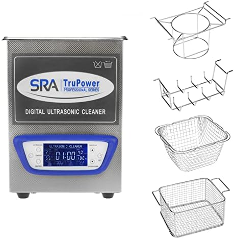 SRA TruPower UC-20D-Pro Professional Ultrassonic Cleaner, capacidade de 2 litros com tela LCD, varredura/degos, energia ajustável,