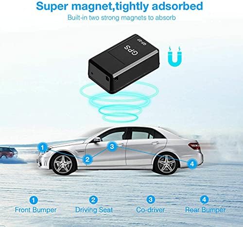 Rastreador GPS para veículos, carro de rastreador GPS, mini -GPS magnético Localizador de carros em tempo real, rastreador de GPS do SIM de espera longo para veículo/carro/pessoa 【Cobertura completa dos EUA】