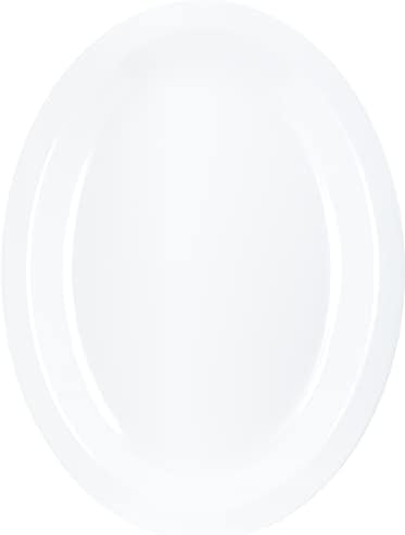 Carlisle FoodService Products KL12702 Platter oval de melamina Kingline, 11,99 x 8,98 x 1,20 , branco