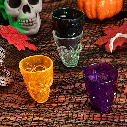 Honeydak Halloween Skull Party Favor Shot Glasses 1,86 oz/ 55 ml de caveira inquebrável Tiro Copas de Halloween Copos de Halloween para Spirits Vodka Halloween Party Decoration Supplies