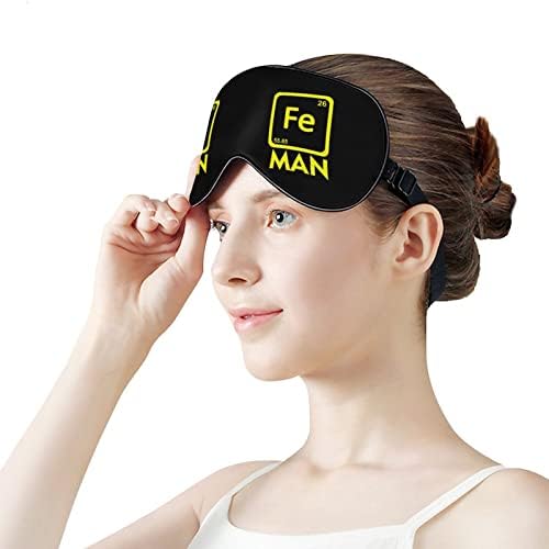 Fe Man-Iron Chemistry Table Periódico Máscaras para os olhos macios com cinta ajustável Lightweight confortável para