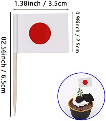 Sinalizando 100pcs bandeira japonesa Bandeira de dente, mini Japão Decoração de cupcakes de bandeira, festa de aniversário
