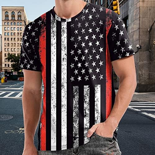 BMISEGM Summer Mens camisas masculinas Independência do verão Moda 3D Tireta de impressão digital Camise