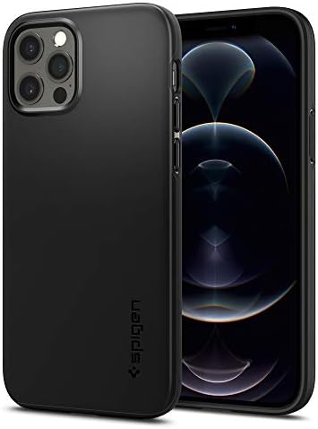 Spigen para iPhone 12 Pro Case, capa de ajuste fino para iPhone 12 e 12 Pro - preto fosco