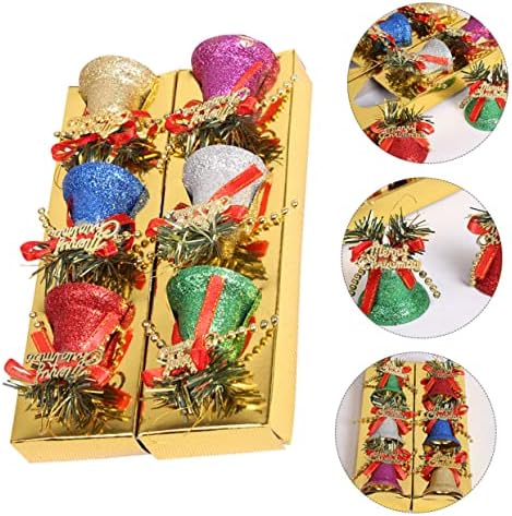 Abaodam 6pcs sinos de natal para mesa de decoração rústica decoração de natividade ornamentos de mesa de jantar decoração
