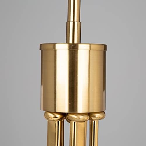 Artcraft sc13335bg ritmo - 5 lustre de luz em estilo tradicional de 19,7 polegadas de altura e 27,6 polegadas de largura, acabamento em ouro escovado com sombra de linho branco