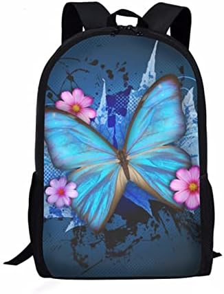 Yiekeluo Novelty Butterfly Flower Print Kids Backpack For Girls meninos Escola Rucksacks Tecido de poliéster Big School Sagra