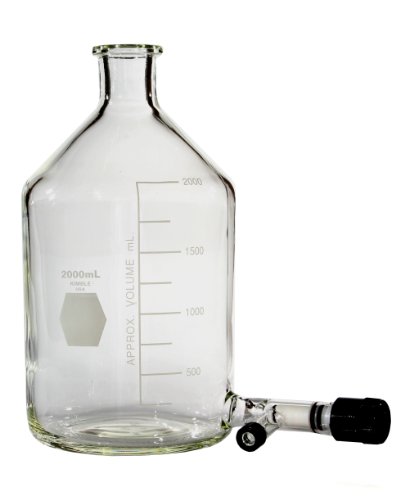 Kimax, garrafa de reservatório com tomada de válvula e conector de liberação rápida destacável, 5L