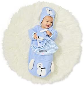 Enesco Izzy e Oliver New Baby Infant Puppy Love Tag-A-Long Rachado Animal Bobeting Toy, 13,2 polegadas, azul