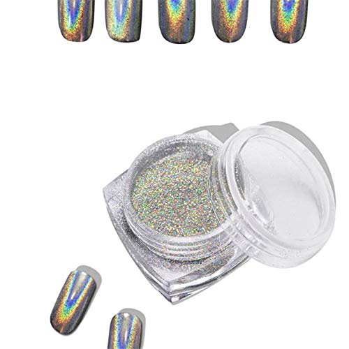 1 PCS Poeira holográfica Rainbow Nails Glitter Pigment