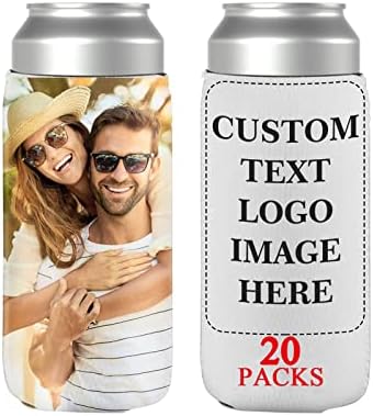 20 pacote de pacote de lata de lata de lata refrigeradores de cerveja, lata personalizada com logotipo de foto para piqueniques