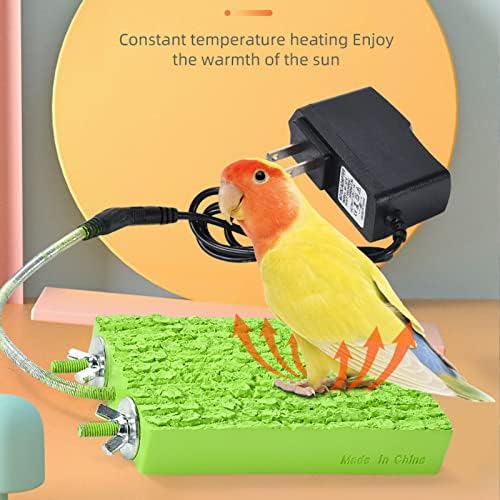 Termostato de aquecedor de poleiro de pássaro 5W Aquecimento de pássaro Stand Placa Energia de energia Plataforma de poleiro de pássaro para répteis pássaros