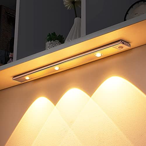 Sob luzes do gabinete Sensor de movimento LED Light Indoor, luz recarregável USB Luz de armário, 3 modos de luz Luz escasces da colina, 6500k Luz noturna para armário de armário de armário de cozinha