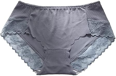 Pacote de roupas íntimas femininas Cotton Lace Women Ice Seda Calcinha sem costura no meio da cintura