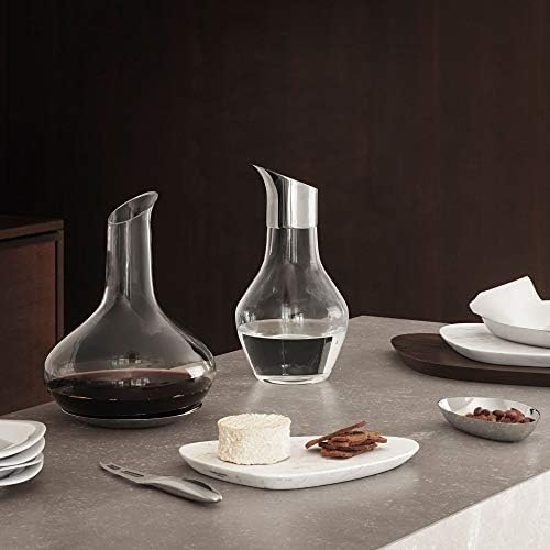 Georg Jensen Sky Glass Wine jarra e montanha -russa de aço inoxidável