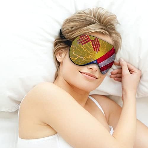 Novo México American Flag Prind Máscara Olhe Máscara Bloqueando Máscara de Sono com Correia Ajustável Para Viagem para Sleerping Trabalho