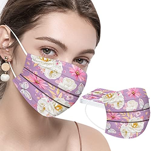 Máscaras faciais descartáveis ​​adultas com designs, máscara de proteção de proteção ao ar livre de Butterfly Print Butterfly