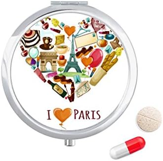 França Love Paris Eiffel Arco de Triumph Heart Pill Case Pocket Medicine Storage Box Recipiente