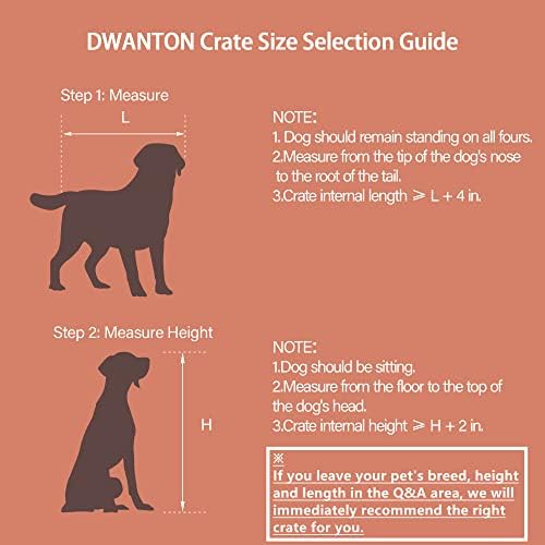 Dwanton Dog Crate Furniture com almofada, mesa de caixa de cachorro de madeira, móveis de cachorro de portas duplas, canil de cachorro, casa de cachorro, gaiola de cachorro pequena, 27,2 l