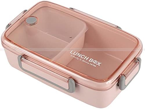 Lunhante marrom/verde/rosa Bamboo Material de fibra portátil Bento Box Microwaveble Alimentos Contêiner para crianças do escritório