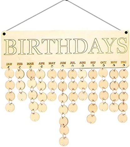 NA Wooden Birthday Family Board for Mom, calendário Listagem de aniversário Gathering Party Decoração Pingente Criativo Criativo dos