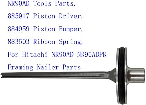 NR90AD Tools Peças, 885917 Driver de pistão, 884959 Pistão para o pára -choques, 883503 Spring de fita, para peças de pregos hitachi