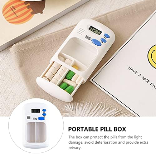 ALREMO XINGHUANG - Mini timer de caixa de comprimidos portátil com LCD Digital Electric Alarm Medicine Pill Caso 2 Grades