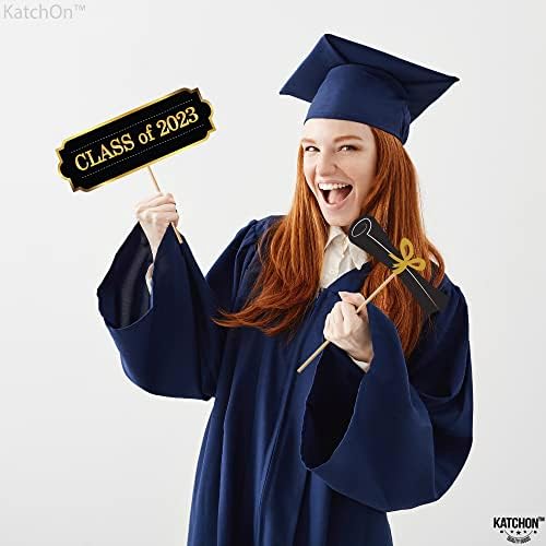 Katchon, adereços de graduação 2023 para sessão de fotos - xtralarge, pacote de 40 | Adereços de fotos de formatura, adereços de cabine de foto de graduação | Picturas de graduação Props, Decorações de festa de graduação em ouro preto 2023