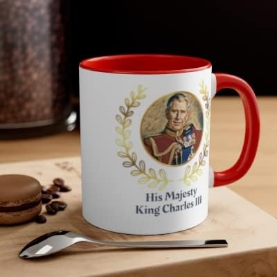 Rei Carlos III, rei HRH Charles caneca, caneca da coroação, sua majestade real Charles, Deus salve o rei, rei da Inglaterra caneca,