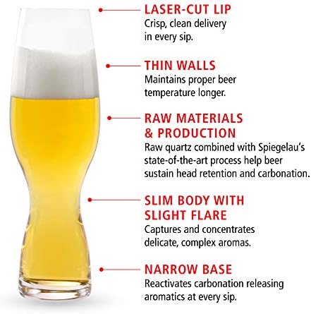 Espiegelau Craft Beer Pilsner Glasses, conjunto de 4, cristal sem chumbo, copos de cerveja modernos, lava-louças seguros,