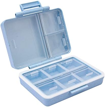 Contêiner de bolso da caixa organizadora da pílula de viagem, 9 compartimentos diários da caixa da pílula para vitamina/óleo de peixe/suplementos