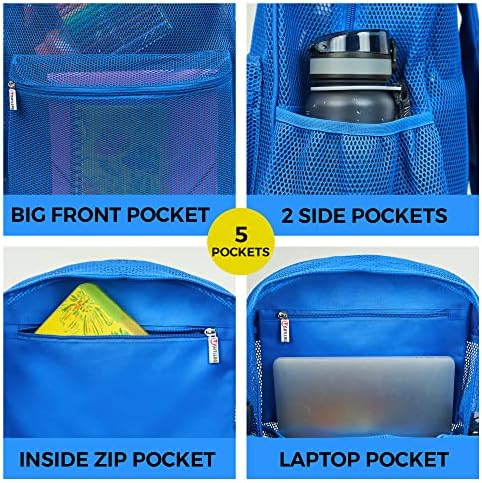 Backpack Shylero Mesh XXL - Mochila clara de serviço pesado leve feito de malha 3D reforçada - H19.6 XW15 XD7