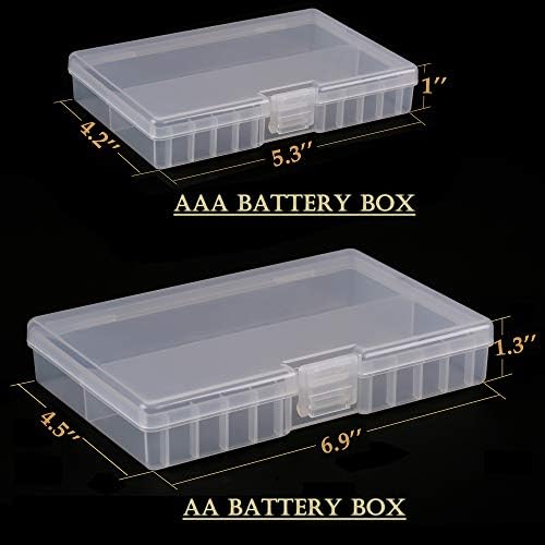 Caixa de organizador de caixa de armazenamento de bateria WHIZZOTECH AA e AAA Hold 48 AA e AAA