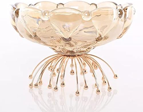 Miss Z Águafisos em forma de vidro Placa de frutas decoração de metal lanche floral bandeja de mesa de mesa
