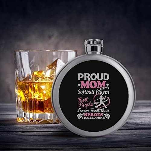 Mãe de softball Premium premium 5 oz de quadril bebidas alcoólicos em aço inoxidável de bolso portátil garrafas de