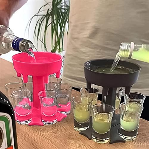 Dispensador de bebidas alcoólicas wjccy 6 tiro de vidro de vidro whisky dispensador de cerveja de bebida ferramentas de jogos de jogo para festas em casa de natal