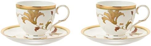 Noritake P50788a/4885 Copa e pires, 8,5 fl oz, 2 convidados, ouro, osso da China