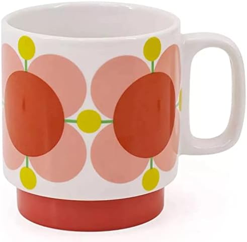 Orla Kiely Conjunto de 2 canecas de empilhamento Bubblegum e manjericão