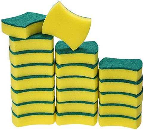 Anhua 12 PCs Lasca em casa Esponja esponja esponja - esponjas de esfoliação não arranhada - esponja pesada - esponja de dupla face para limpeza de pratos, pratos e manchas de remoção na cozinha
