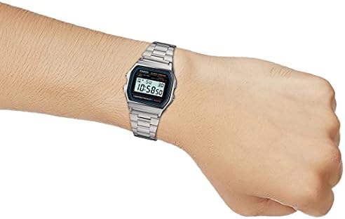 Relógio digital de aço inoxidável A158WA-1DF do Casio Men